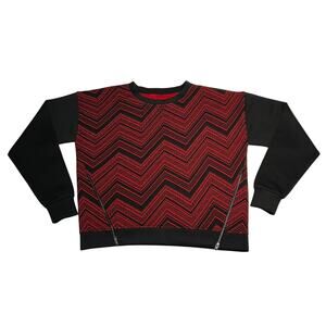 Women's Crewneck Chevron Sweatshirt Size Medium Trendy Colorful Casual Y2K